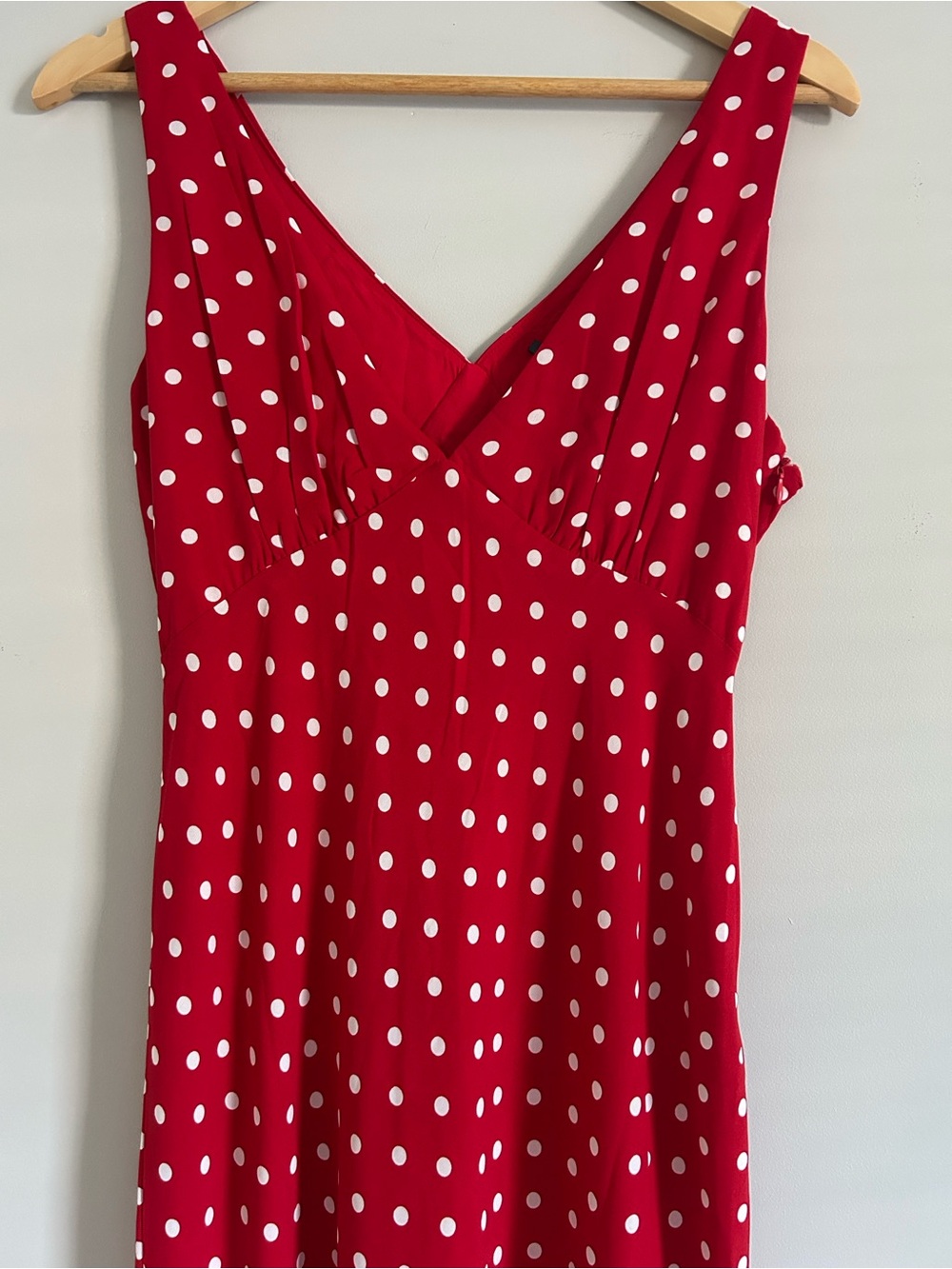 Princess Polly Red Dress with White Polka Dots - Picture 6 of 10